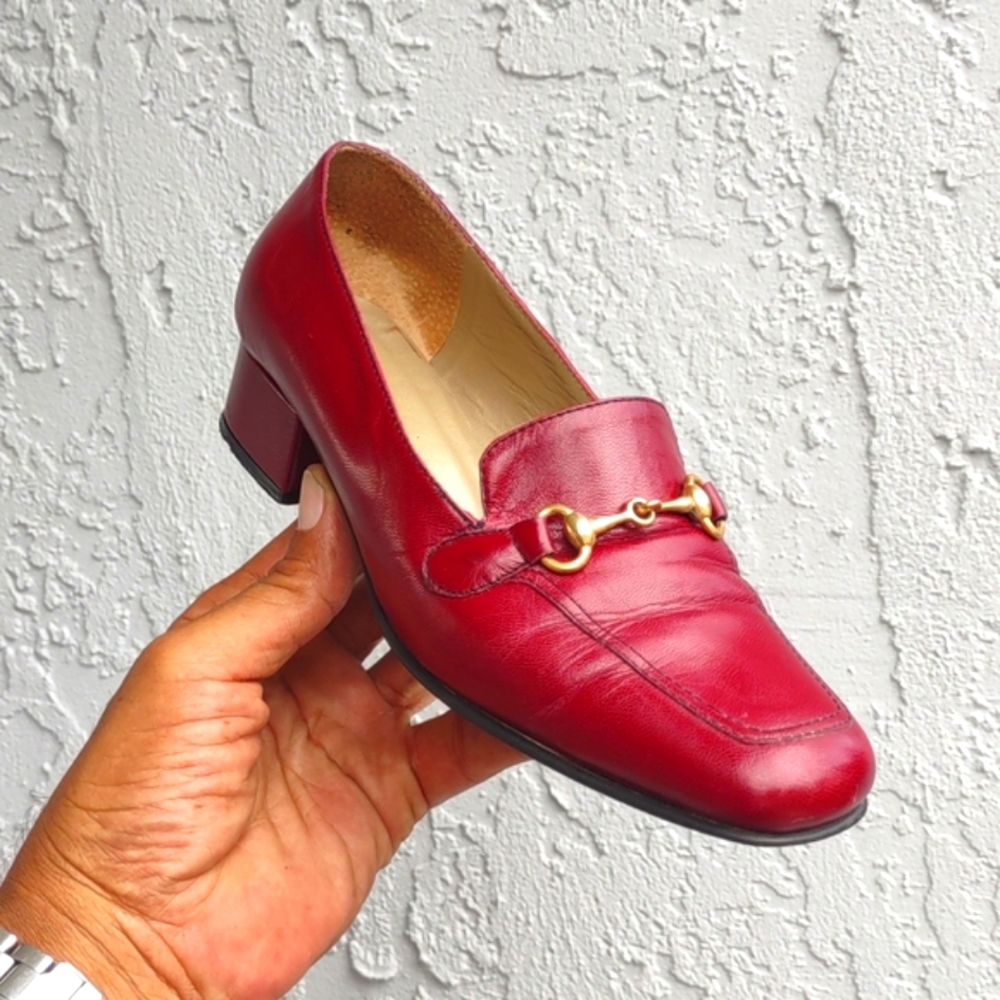 TULIO LADIES VINATAGE ALL LEATHER HORSEBIT DETAIL (3") SLIP ON HEELS